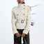 Women’s Trench Jacket with Belt and Double Button Placket