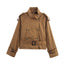 Women’s Trench Jacket with Belt and Double Button Placket
