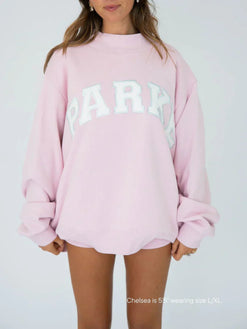 Oversized Hoodie | Chenille Varsity Lettering, Crewneck Design 1