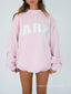 Oversized Hoodie | Chenille Varsity Lettering, Crewneck Design 1