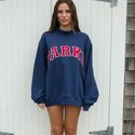 Oversized Hoodie | Chenille Varsity Lettering, Crewneck Design 6
