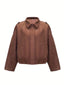 Oversized Suedette Leather Jacket for Women - Casual Biker Style, Soft Texture, Comfortable Fit 4