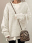 Oversized Sweater | Cable Knit, V-Neck Long Sleeve 1