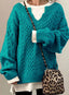 Oversized Sweater | Cable Knit, V-Neck Long Sleeve 6