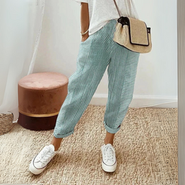 Pants | Elastic Waistband, Striped Design, Side Pockets 2