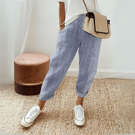 Pants | Elastic Waistband, Striped Design, Side Pockets 3