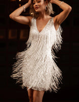 Party Dress | Fringe Detailing, Above Knee Length 0