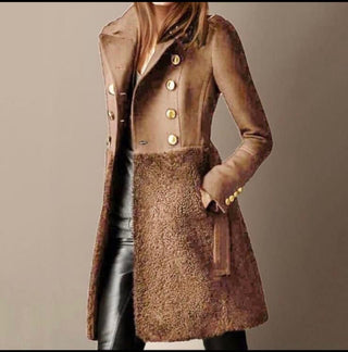 Pavielle Elegant Double Button Wool Winter Coat with Pockets for Women 0
