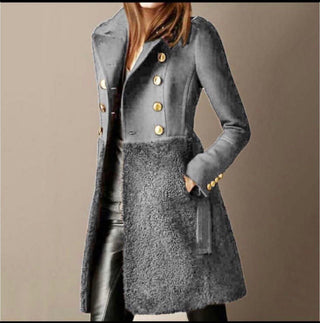 Pavielle Elegant Double Button Wool Winter Coat with Pockets for Women 1