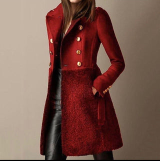 Pavielle Elegant Double Button Wool Winter Coat with Pockets for Women 3