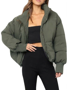 Puffer Jacket | Cropped Length, Quilted Design 6