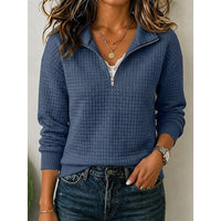 Pullover | Textured Knit, Quarter Zip Stand Collar 3