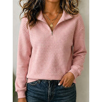 Pullover | Textured Knit, Quarter Zip Stand Collar 4