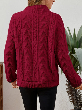 Quarter Zip Pullover | Textured Half-Zip, Kangaroo Pocket 1
