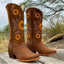 Cowboy Boots for Women | Embroidered Block Heel Mid Calf Western Boots – ODILE