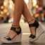 Sandals | Adjustable Ankle Strap, Platform Wedge Heel 1