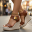 Sandals | Adjustable Ankle Strap, Platform Wedge Heel 3