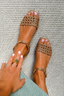 Sandals | Openwork Design, Shiny Gold Finish 0