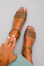 Sandals | Openwork Design, Shiny Gold Finish 1