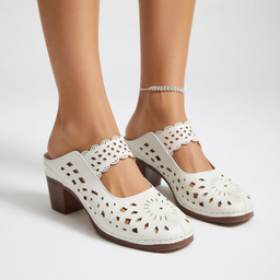 Sandals | Openwork Pattern, Adjustable Strap, Stable Heel 0