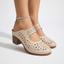 Sandals | Openwork Pattern, Adjustable Strap, Stable Heel 6