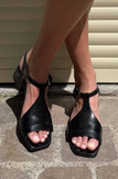 Sandals for Women | Crossed Metallic Straps, Low Heel 1