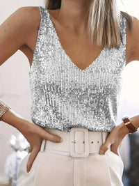 Sequin Top | V-Neck, Sleeveless Design 11