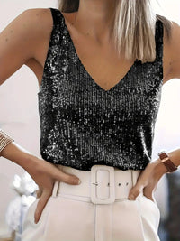 Sequin Top | V-Neck, Sleeveless Design 4