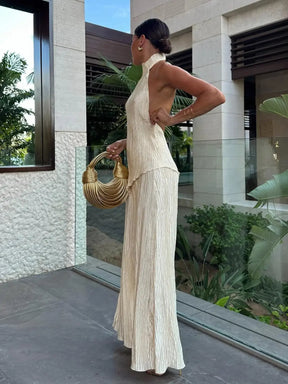 Set | Halter Neckline, Flowing Wide-Leg Silhouette 1