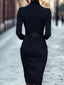 Sheath Dress | Belted, Mandarin Collar 1