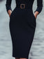 Sheath Dress | Belted, Mandarin Collar 3