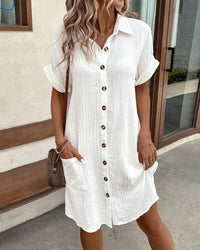 Shirt Dress | Relaxed Fit, Button-Down, Cotton-Linen 0