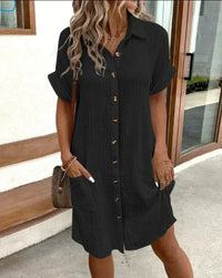 Shirt Dress | Relaxed Fit, Button-Down, Cotton-Linen 1