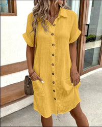 Shirt Dress | Relaxed Fit, Button-Down, Cotton-Linen 2
