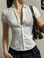 Shirt | Slim Fit, V Neck, Short Sleeve 0