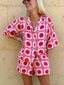 Shirt and Shorts Set | Geometric Print, Relaxed Fit 0