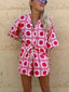 Shirt and Shorts Set | Geometric Print, Relaxed Fit 2