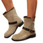 Stylish Women's Ankle Boots with V-Cut, Strap & Buckle Detail - Black Booties for Women 5