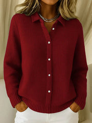 Sweater | Collar, Button Closure, Long Sleeves 1