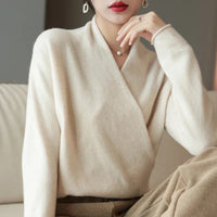 Sweater | Crisscross Wrap Design, V-Neck, Loose Fit 2