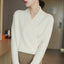 Sweater | Crisscross Wrap Design, V-Neck, Loose Fit 7