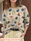 Sweater | Floral Embroidery, Round Neckline 8