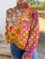 Sweater | Floral Polka Dot, Turtleneck Design 1