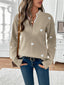 Sweater | Heart Print, Lace-Trimmed V-Neckline 10