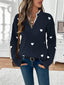 Sweater | Heart Print, Lace-Trimmed V-Neckline 9