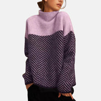 Sweater | Two-Tone Knit, High Collar 2