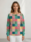 Sweater | Waffle Knit Texture, Button Neckline 13