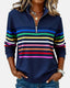 Sweatshirt | Half Zip, Rainbow Stripe Detailing 1