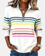 Sweatshirt | Half Zip, Rainbow Stripe Detailing 2