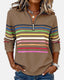 Sweatshirt | Half Zip, Rainbow Stripe Detailing 4
